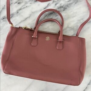 Tory Burch Dusty Rose Leather Satchel